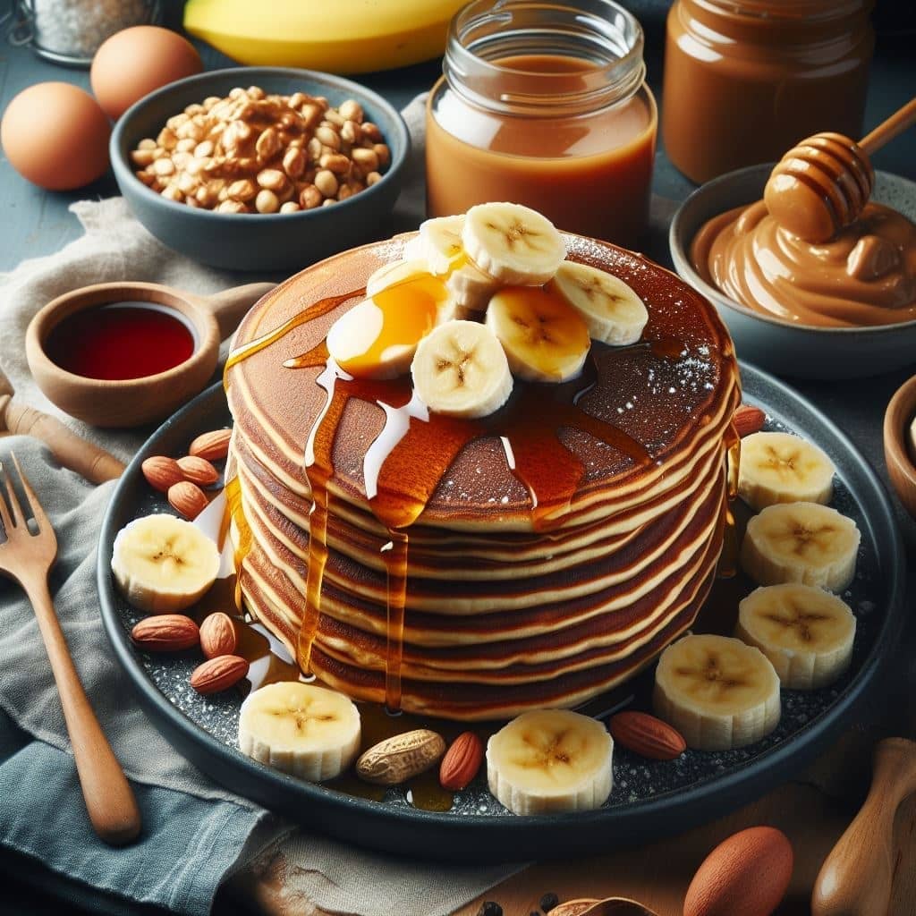 پنکیک کره بادام زمینی و موز