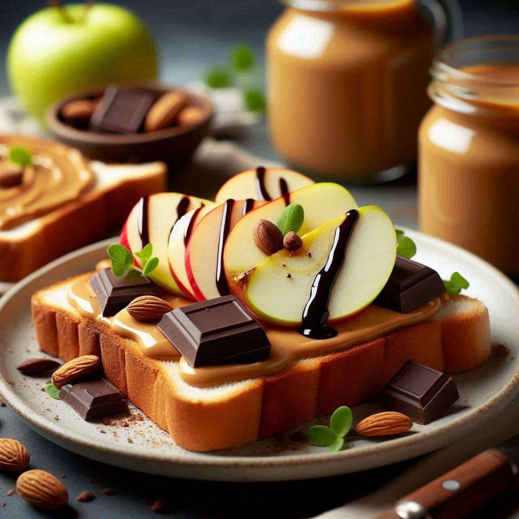 تست کره بادام زمینی-کالری نان تست با کره بادام زمینی