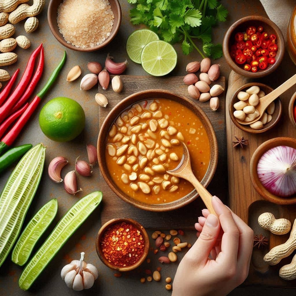 سس سالاد کره بادام زمینی تایلندی