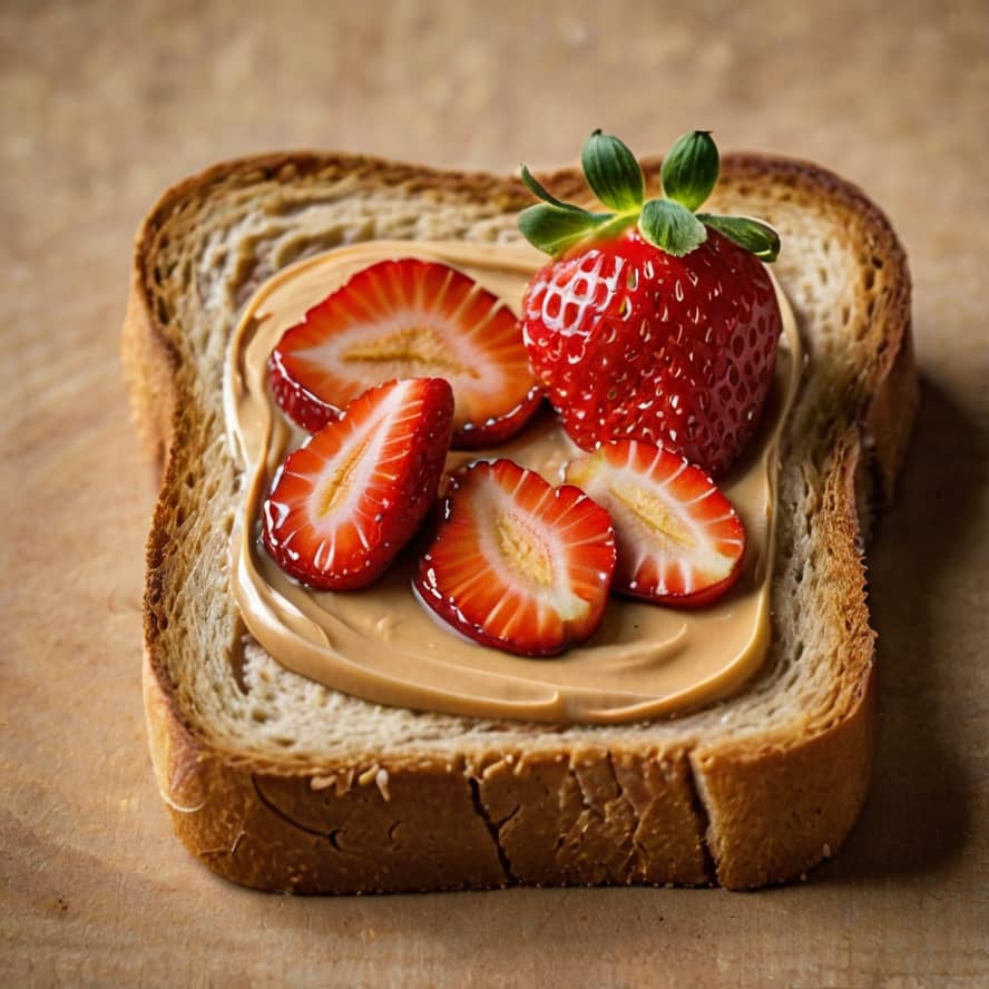 تست کره بادام زمینی و توت فرنگی