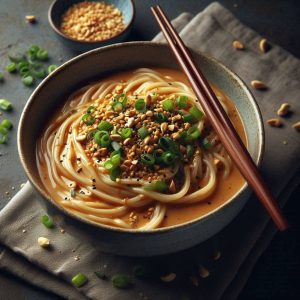 نودل با سس کره بادام زمینی