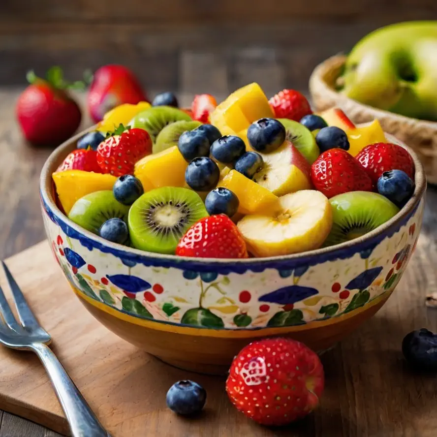 بشقابی رنگارنگ از میوه‌های تازه برای رژیم میوه