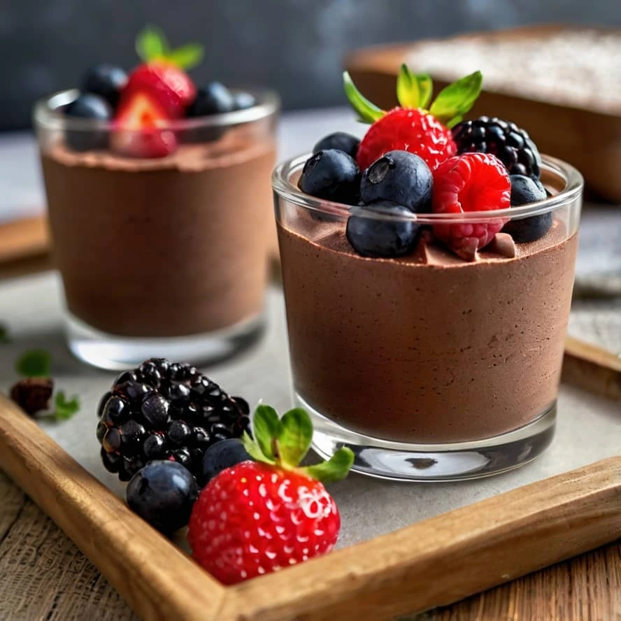 موس شکلات گیاهی و بدون گلوتن