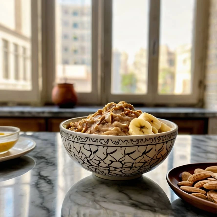 روش تهیه اوتمیل با کره بادام زمینی و موز