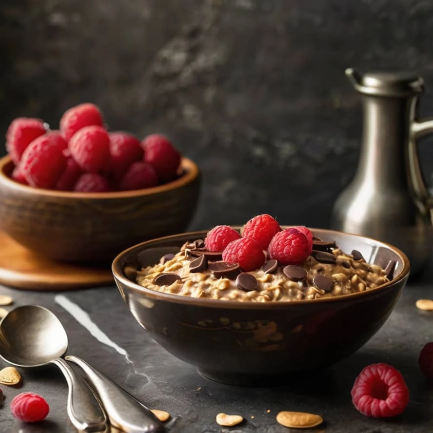 روش اوتمیل با کره بادام زمینی و تمشک